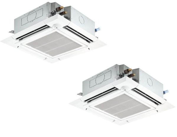 画像1: 新潟・長野・石川・富山・福井・山梨・業務用エアコン　三菱　てんかせ4方向（ファインパワーカセット）スリムZR　同時ツイン　PLZX-ZRP160EFF　160形（6馬力）　三相200V (1)